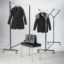 DecoWoerner Percheros>Perchero De Ruedas Industrial, Altura Fija 161 Cm