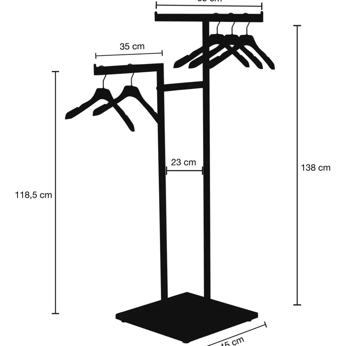 DecoWoerner Percheros>Perchero Metálico NOVUS, 3 Brazos, 138 Cm
