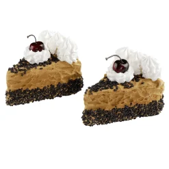 DecoWoerner Chocolate Y Helados|Pan Y Pastel>Piezas De Tarta De Chocolate, Juego De 2 Muñecos De Comida De 12 Cm