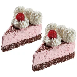 DecoWoerner Pan Y Pastel>Piezas De Tarta De Frambuesa, Juego De 2 Food Dummies 12 Cm