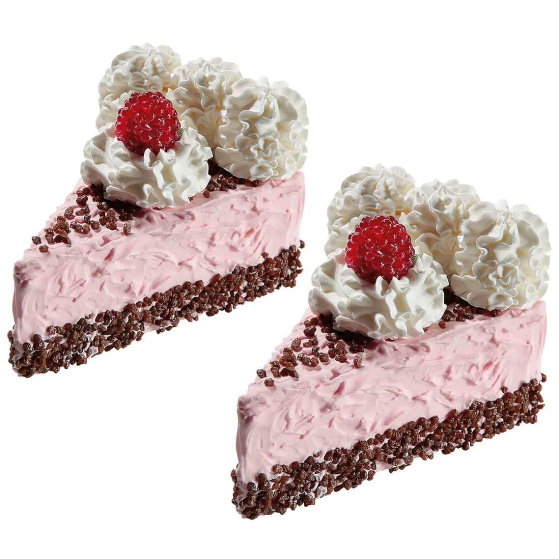 DecoWoerner Pan Y Pastel>Piezas De Tarta De Frambuesa, Juego De 2 Food Dummies 12 Cm