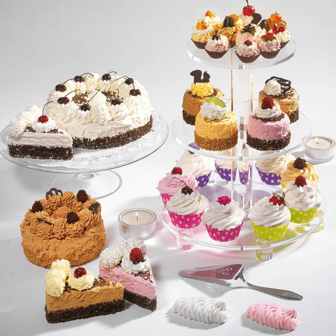 DecoWoerner Pan Y Pastel>Piezas De Tarta De Frambuesa, Juego De 2 Food Dummies 12 Cm