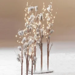 DecoWoerner Decoración De Invierno|Árboles Artificiales>Pino Con Ramas De Luz LED, LED Cálido, 130 Cm