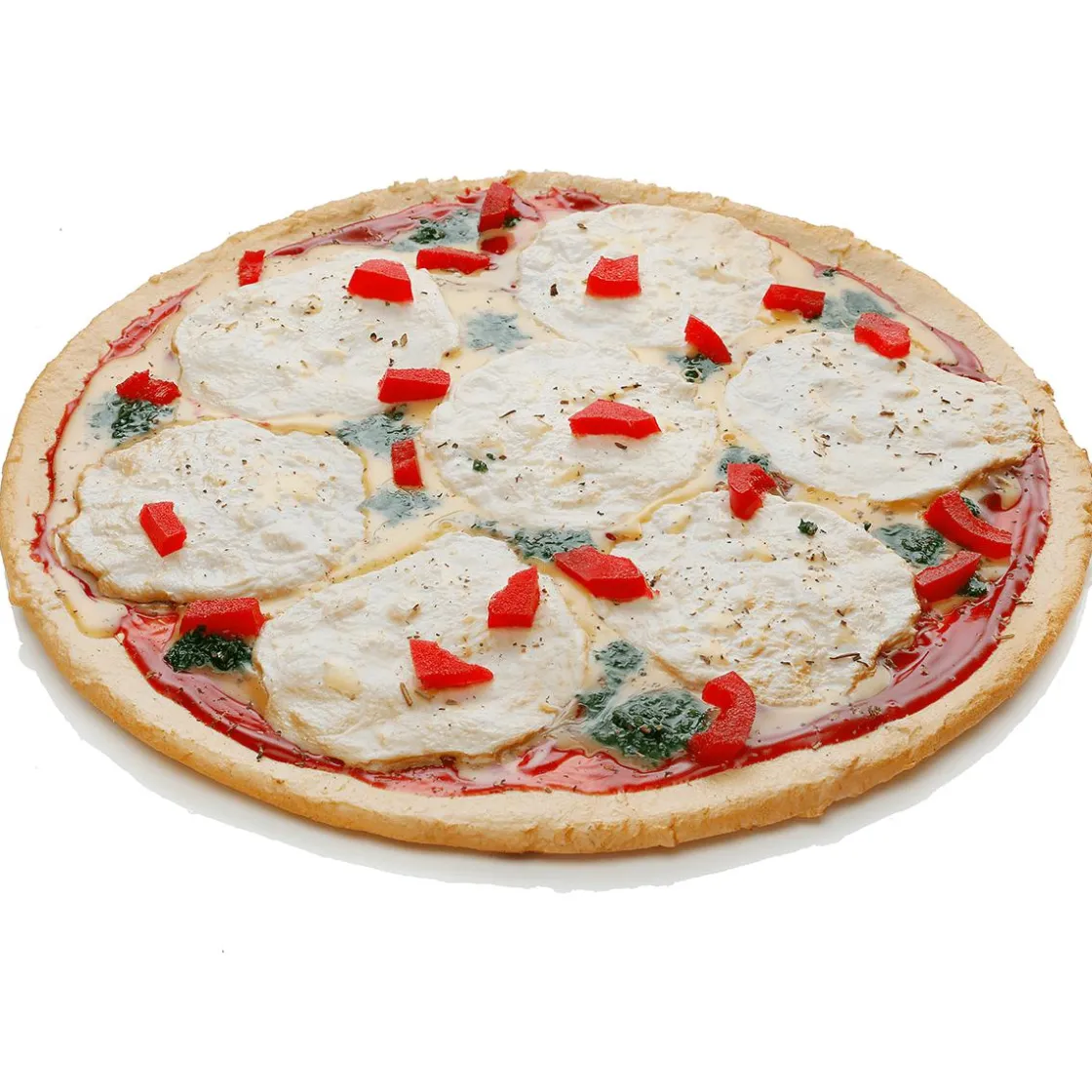 DecoWoerner Platos Y Comida Rápida>Pizza Mozzarella Con Pesto Food Fake 25 Cm Ø