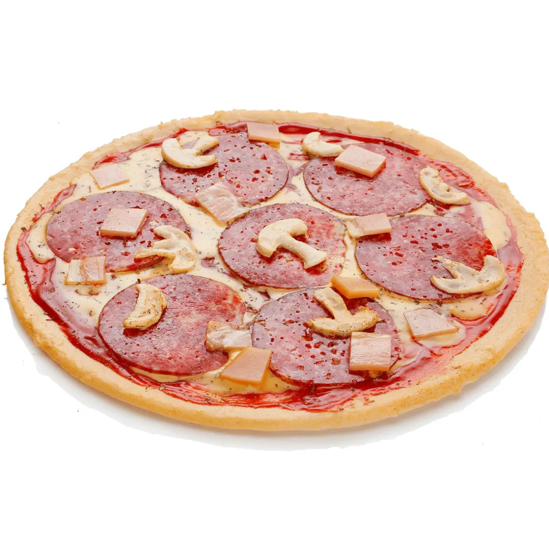 DecoWoerner Platos Y Comida Rápida>Pizza Speciale Con Salami, Jamón Y Champiñones Comida Fake 25 Cm Ø