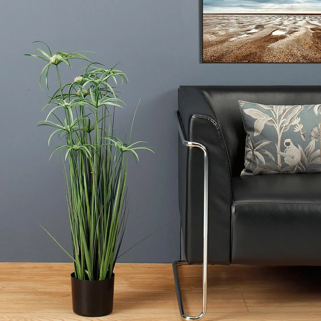 DecoWoerner Hierba Decorativa>Planta Artificial De Papiro En Maceta De 90 Cm