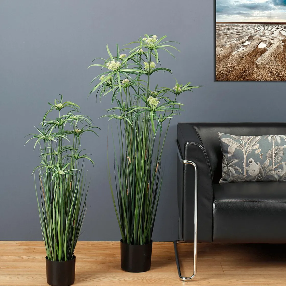 DecoWoerner Hierba Decorativa>Planta Artificial De Papiro En Maceta De 90 Cm