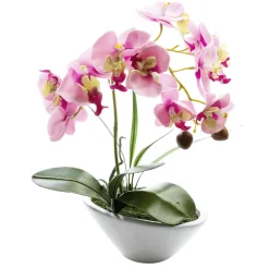 DecoWoerner Plantas De Interior|Flores Artificiales>Planta Artificial Orquídea En Maceta , 28 Cm