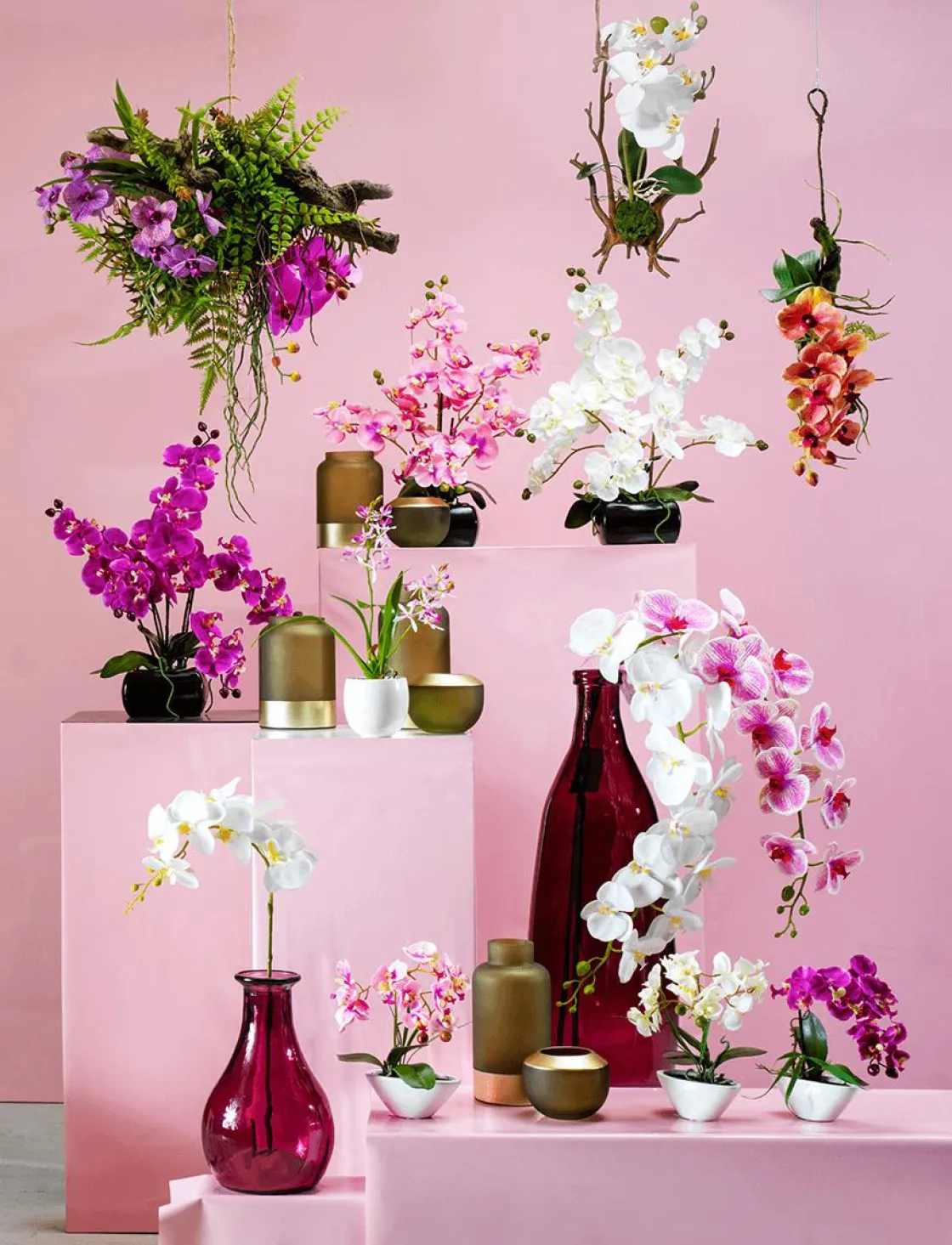 DecoWoerner Plantas De Interior|Flores Artificiales>Planta Artificial Orquídea , 40 Cm