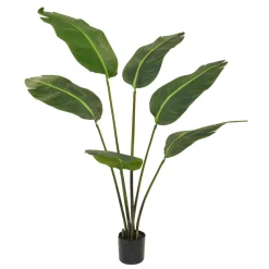 DecoWoerner Plantas Verdes|Plantas De Interior>Planta Artificial Strelizia En Maceta Ignífuga 120 Cm