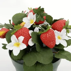 DecoWoerner Frutas>Planta De Fresa Artificial En Maceta De 21 Cm