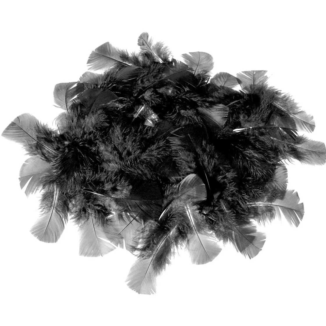 DecoWoerner Decoración Dispersa>Plumas Decorativas Negras, 20 G