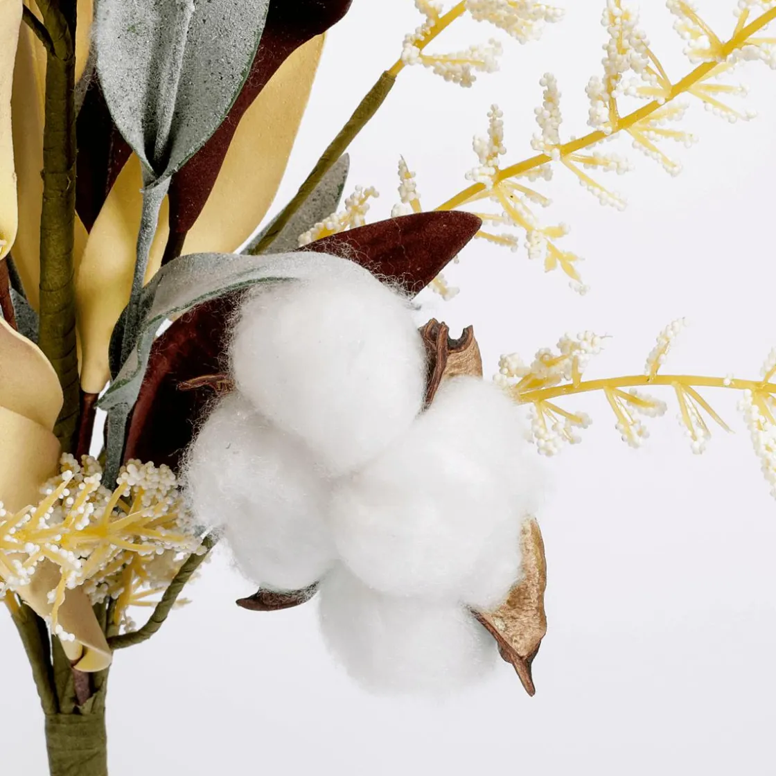 DecoWoerner Decoración De Otoño|Ramas Y Ramitas>Rama Artificial "Cotton Flower Grass Mix" 25 X 58 Cm