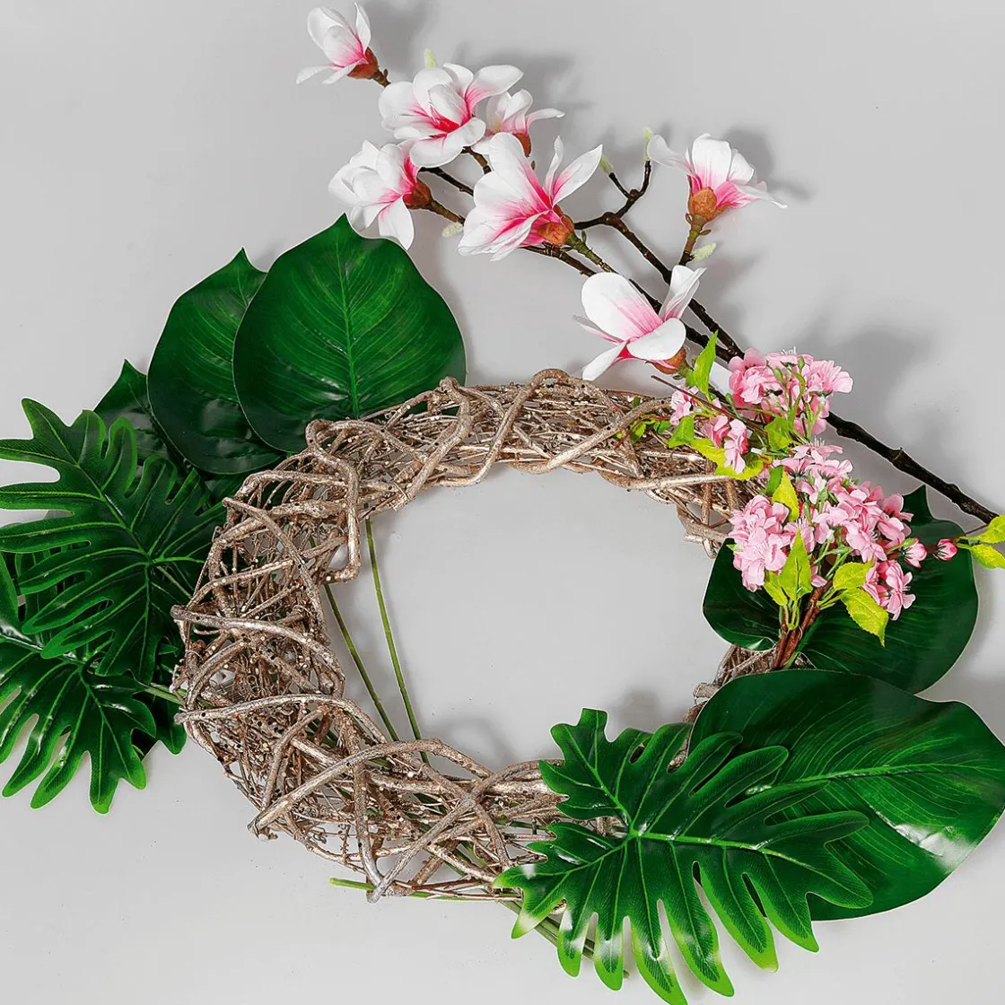 DecoWoerner Decoración De Primavera|Ramas Y Ramitas>Rama Artificial De Cerezo En Flor Rose 65 Cm