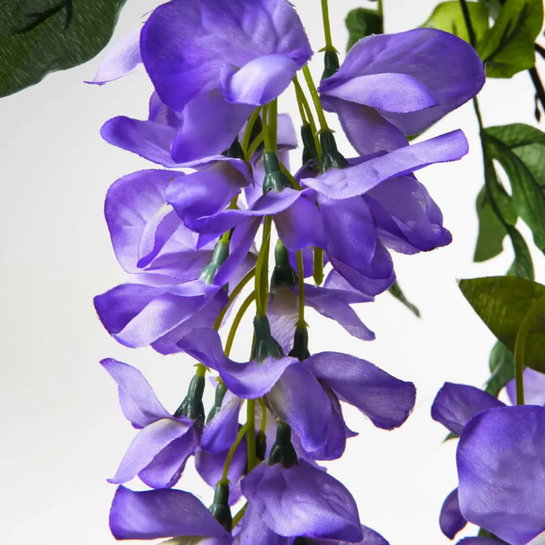 DecoWoerner Decoración De Primavera|Ramas Y Ramitas>Rama Artificial Wisteria Laburnum, 140 Cm, Violeta