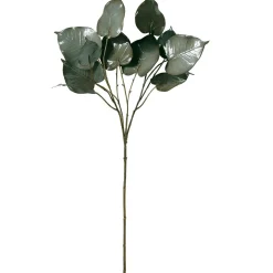 DecoWoerner Decoración De Otoño>Rama Con Fronda Artificial 60 Cm Gris-