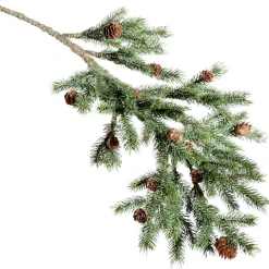 DecoWoerner Ramas Y Ramitas|Árboles De Mesa Y Ramas De Abeto>Rama De Abeto Artificial Con Piñas, 65 Cm