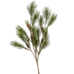 DecoWoerner Decoración De Invierno|Ramas Y Ramitas>Rama De Abeto Artificial Con Piñas, 125 Cm