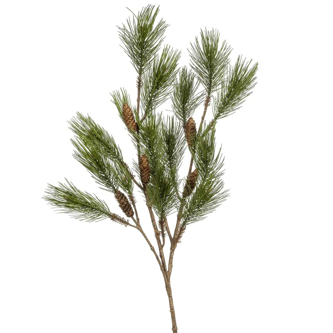 DecoWoerner Decoración De Invierno|Ramas Y Ramitas>Rama De Abeto Artificial Con Piñas, 125 Cm