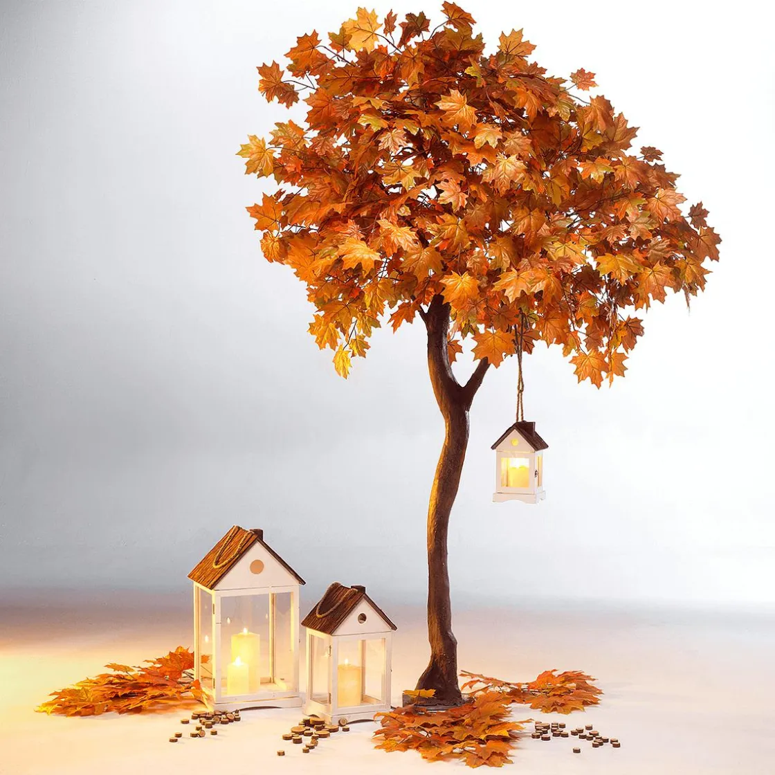 DecoWoerner Decoración De Otoño|Ramas Y Ramitas>Rama De Arce Artificial Ada, Longitud 80 Cm