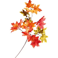 DecoWoerner Decoración De Otoño|Ramas Y Ramitas>Rama De Arce Artificial Roja/verde, Longitud 80 Cm