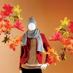 DecoWoerner Decoración De Otoño|Ramas Y Ramitas>Rama De Arce Artificial Roja/verde, Longitud 80 Cm
