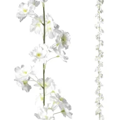 DecoWoerner Decoración De Primavera|Guirnaldas Y Vides>Rama De Flores De Cerezo Decorativas Blanca, 180 Cm
