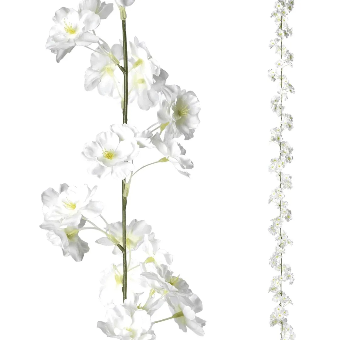 DecoWoerner Decoración De Primavera|Guirnaldas Y Vides>Rama De Flores De Cerezo Decorativas Blanca, 180 Cm