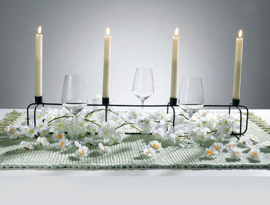 DecoWoerner Decoración De Primavera|Guirnaldas Y Vides>Rama De Flores De Cerezo Decorativas Blanca, 180 Cm