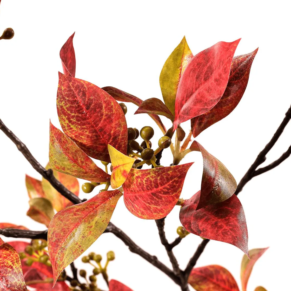 DecoWoerner Decoración De Otoño|Ramas Y Ramitas>Rama De Follaje Otoñal Con Bayas 114 Cm