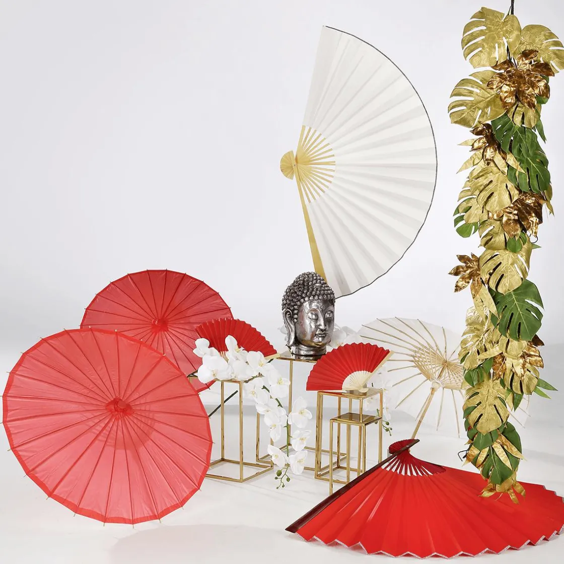 DecoWoerner Ramas Y Ramitas|Flores Artificiales>Rama De Orquídea Deco Blanca 110 Cm