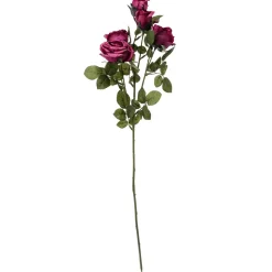 DecoWoerner Decoración Temática|Flores Artificiales>Rama De Rosa Artificial, 73 Cm, Color Púrpura