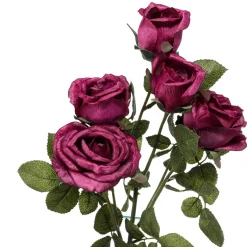 DecoWoerner Decoración Temática|Flores Artificiales>Rama De Rosa Artificial, 73 Cm, Color Púrpura