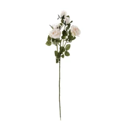 DecoWoerner Decoración Temática|Flores Artificiales>Rama De Rosa Artificial, 73 Cm, Cremoso
