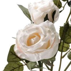 DecoWoerner Decoración Temática|Flores Artificiales>Rama De Rosa Artificial, 73 Cm, Cremoso