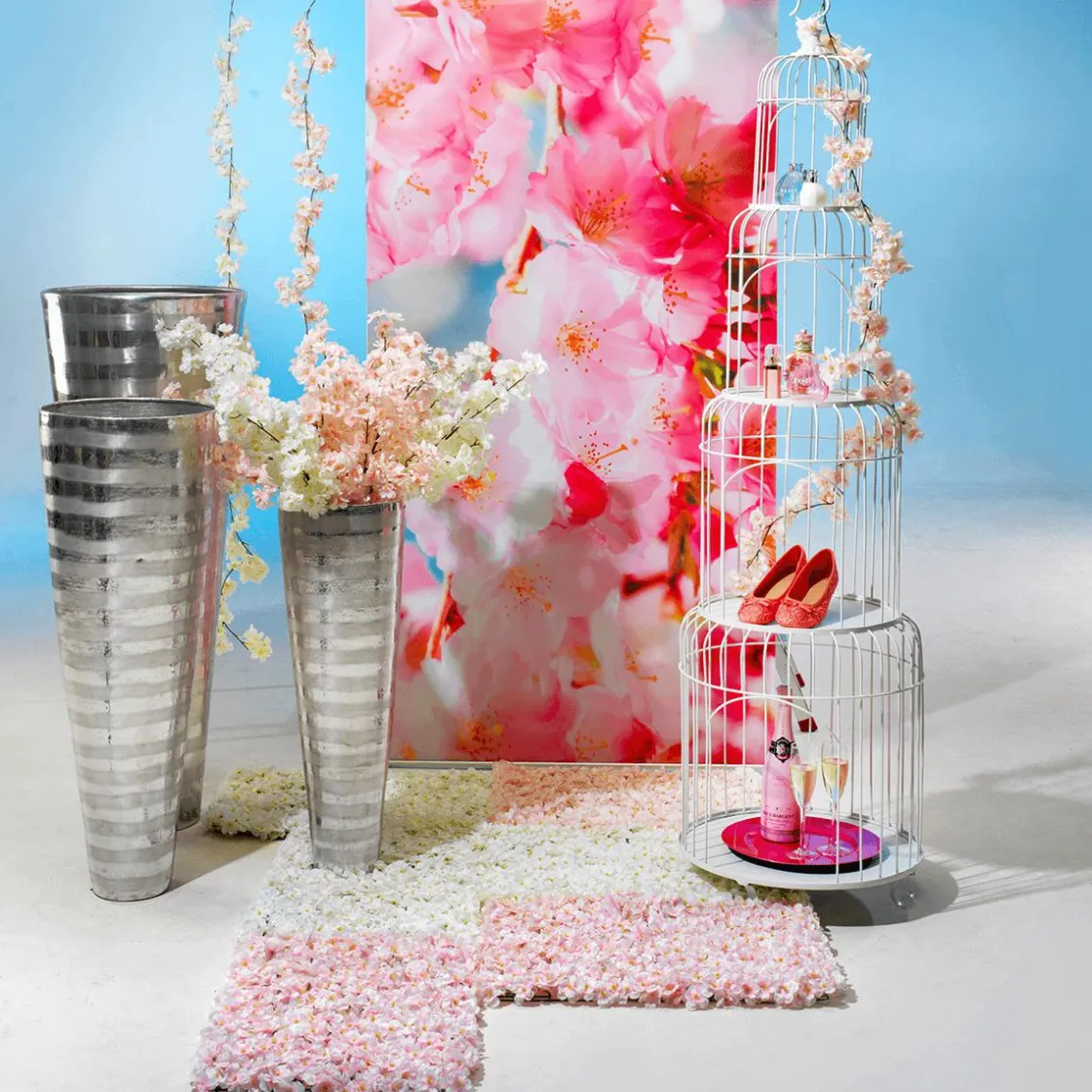 DecoWoerner Ramas Y Ramitas>Rama Decorativa Con Flores De Cerezo , 105 Cm