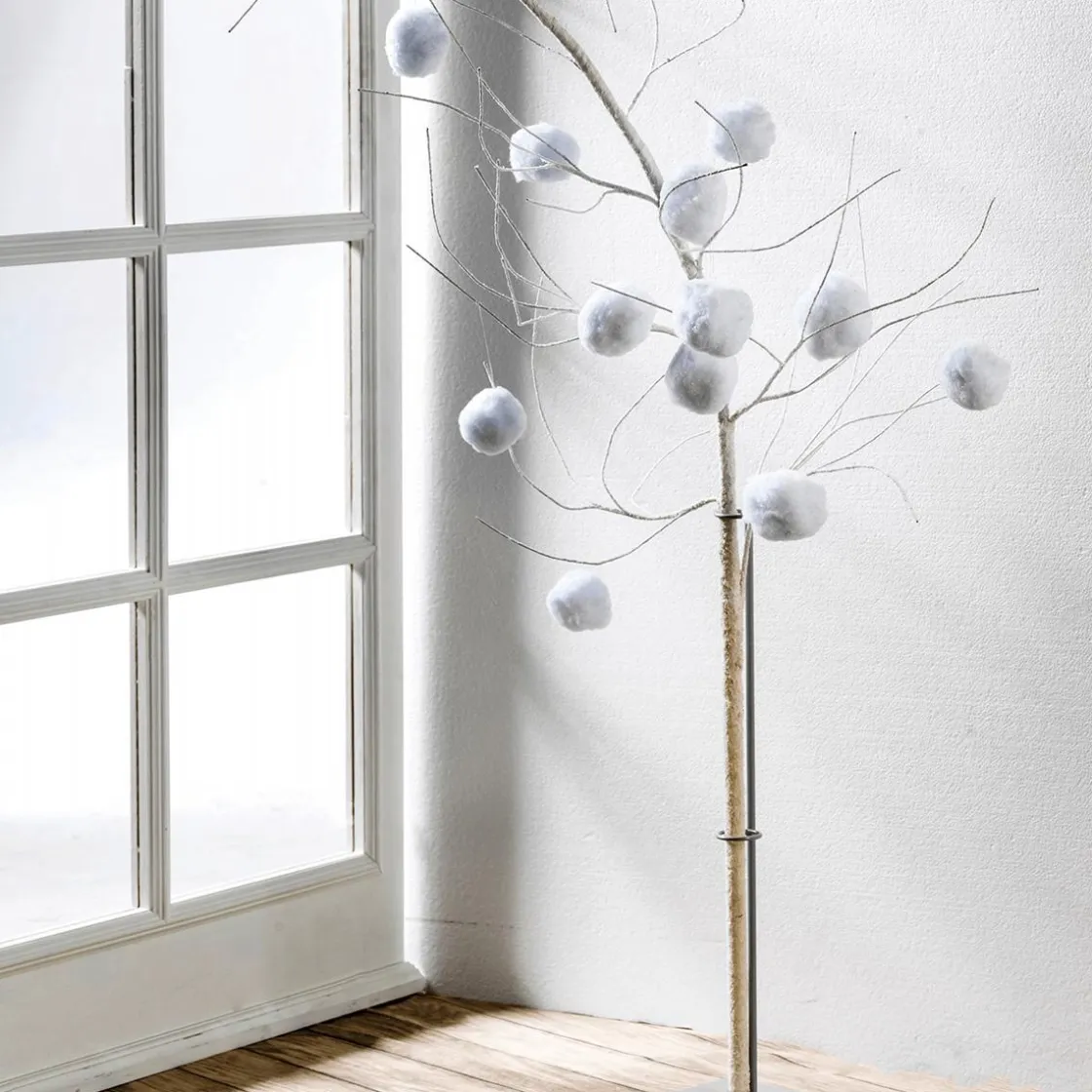 DecoWoerner Decoración De Invierno>Ramita Decorativa Blanca Longitud 145 Cm