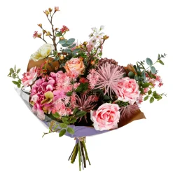 DecoWoerner Ramos Y Coronas De Flores>Ramo Artificial Mixto Con s, Hortensias Y Flores De La Pradera 75 Cm