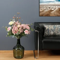 DecoWoerner Ramos Y Coronas De Flores>Ramo Artificial Mixto Con s, Hortensias Y Flores De La Pradera 75 Cm