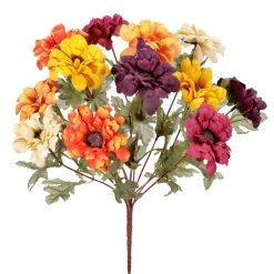 DecoWoerner Decoración De Otoño|Ramos Y Coronas De Flores>Ramo De Flores Artificiales Zinnias, Altura 37 Cm