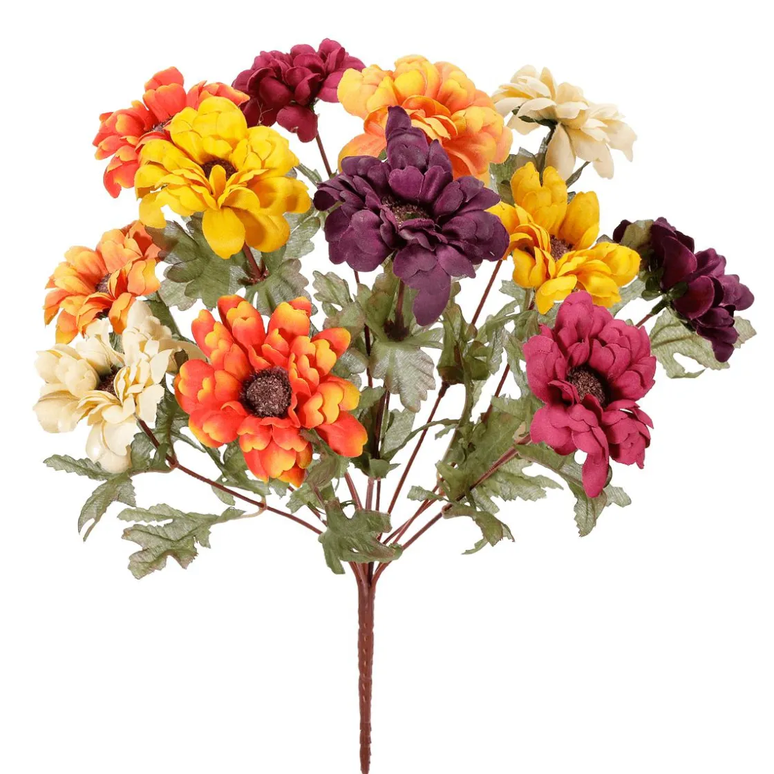 DecoWoerner Decoración De Otoño|Ramos Y Coronas De Flores>Ramo De Flores Artificiales Zinnias, Altura 37 Cm