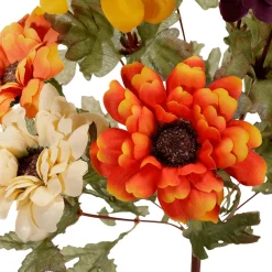 DecoWoerner Decoración De Otoño|Ramos Y Coronas De Flores>Ramo De Flores Artificiales Zinnias, Altura 37 Cm