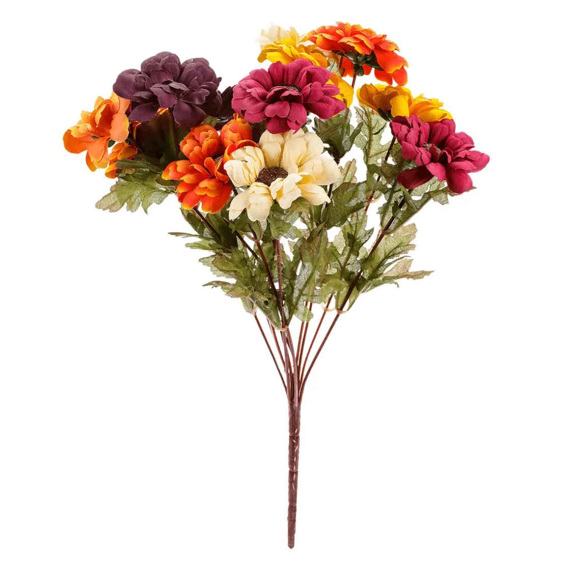 DecoWoerner Decoración De Otoño|Ramos Y Coronas De Flores>Ramo De Flores Artificiales Zinnias, Altura 37 Cm