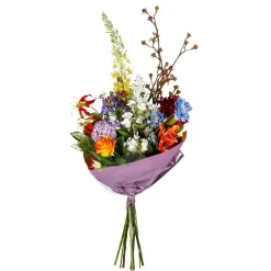 DecoWoerner Ramos Y Coronas De Flores>Ramo De Flores Artificiales Mixtas Naranja Azul Blanco 104 Cm