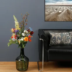DecoWoerner Ramos Y Coronas De Flores>Ramo De Flores Artificiales Mixtas Naranja Azul Blanco 104 Cm