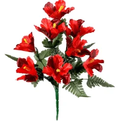 DecoWoerner Decoración De Verano|Ramos Y Coronas De Flores>Ramo De Hibisco Artificial, 46 Cm,