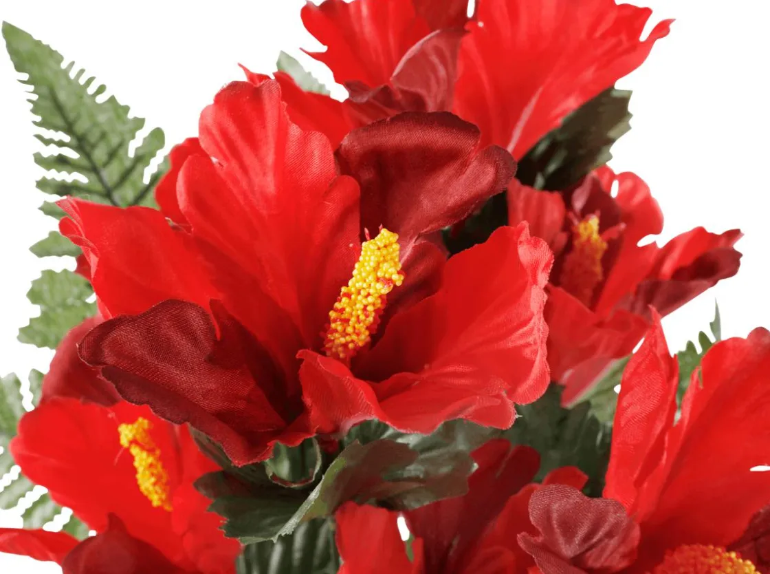DecoWoerner Decoración De Verano|Ramos Y Coronas De Flores>Ramo De Hibisco Artificial, 46 Cm,