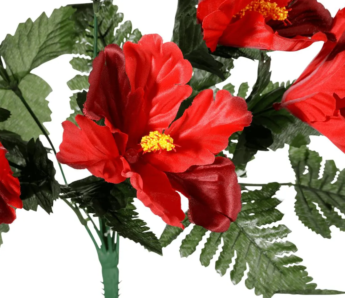 DecoWoerner Decoración De Verano|Ramos Y Coronas De Flores>Ramo De Hibisco Artificial, 46 Cm,