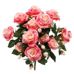 DecoWoerner Ramos Y Coronas De Flores|Flores Artificiales>Ramo De s Artificiales Con 15 Flores Cada Una, Y Amarillo, 54,5 Cm
