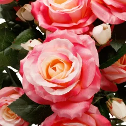 DecoWoerner Ramos Y Coronas De Flores|Flores Artificiales>Ramo De s Artificiales Con 15 Flores Cada Una, Y Amarillo, 54,5 Cm